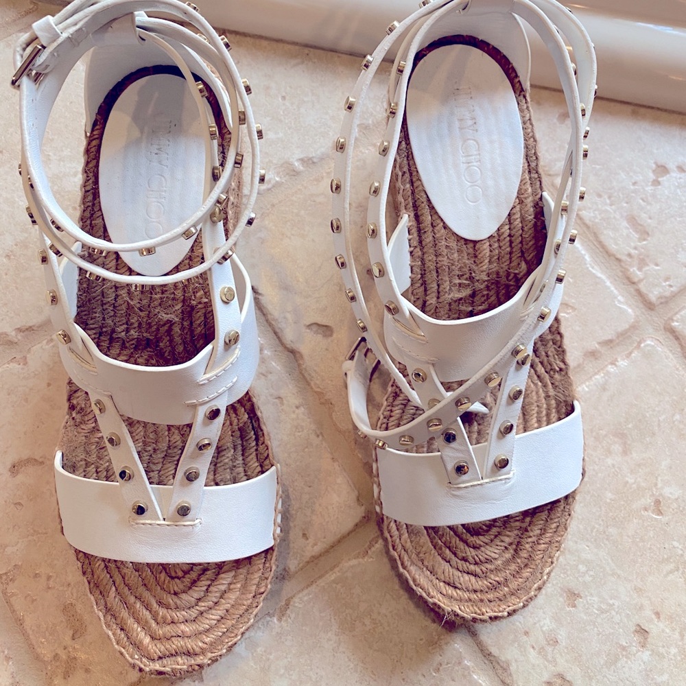 Designer* Jimmy Choo strapping platform sandals Like new!